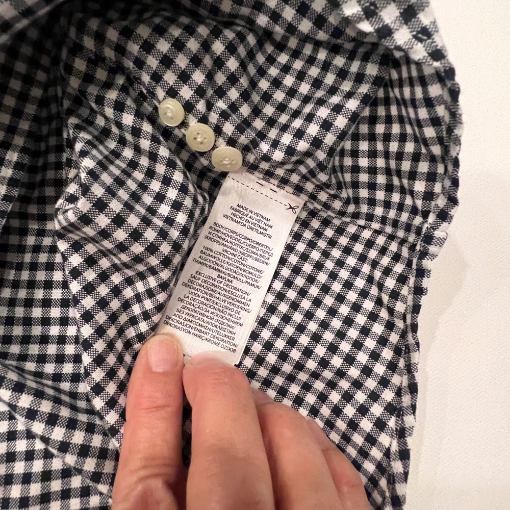 Polo Ralph Lauren Mens XL Classic Fit Black White Gingham Button Down Shirt - Picture 4 of 7